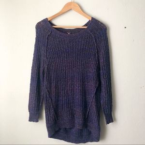 Free People purple loose knit slouchy sweater
